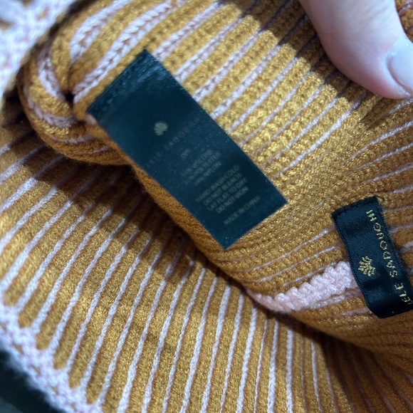 Lele Sadoughi Embellished Stripe Ribbed Beanie